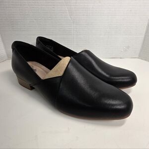 Clarks Collection Juliet Palm Black Leather Loafers 9.5M
